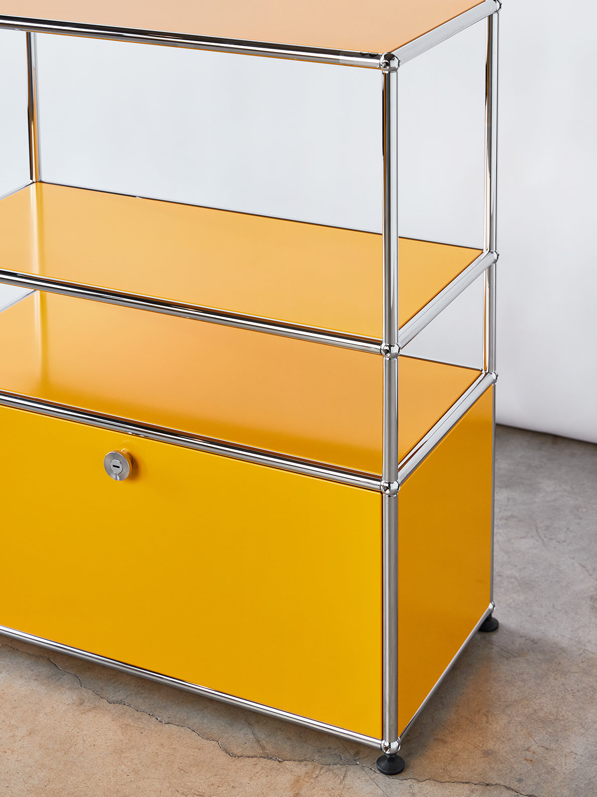 USM Haller Storage Unit in Golden Yellow at Home FortyFour Toronto Canada In Stock Ready to Ship