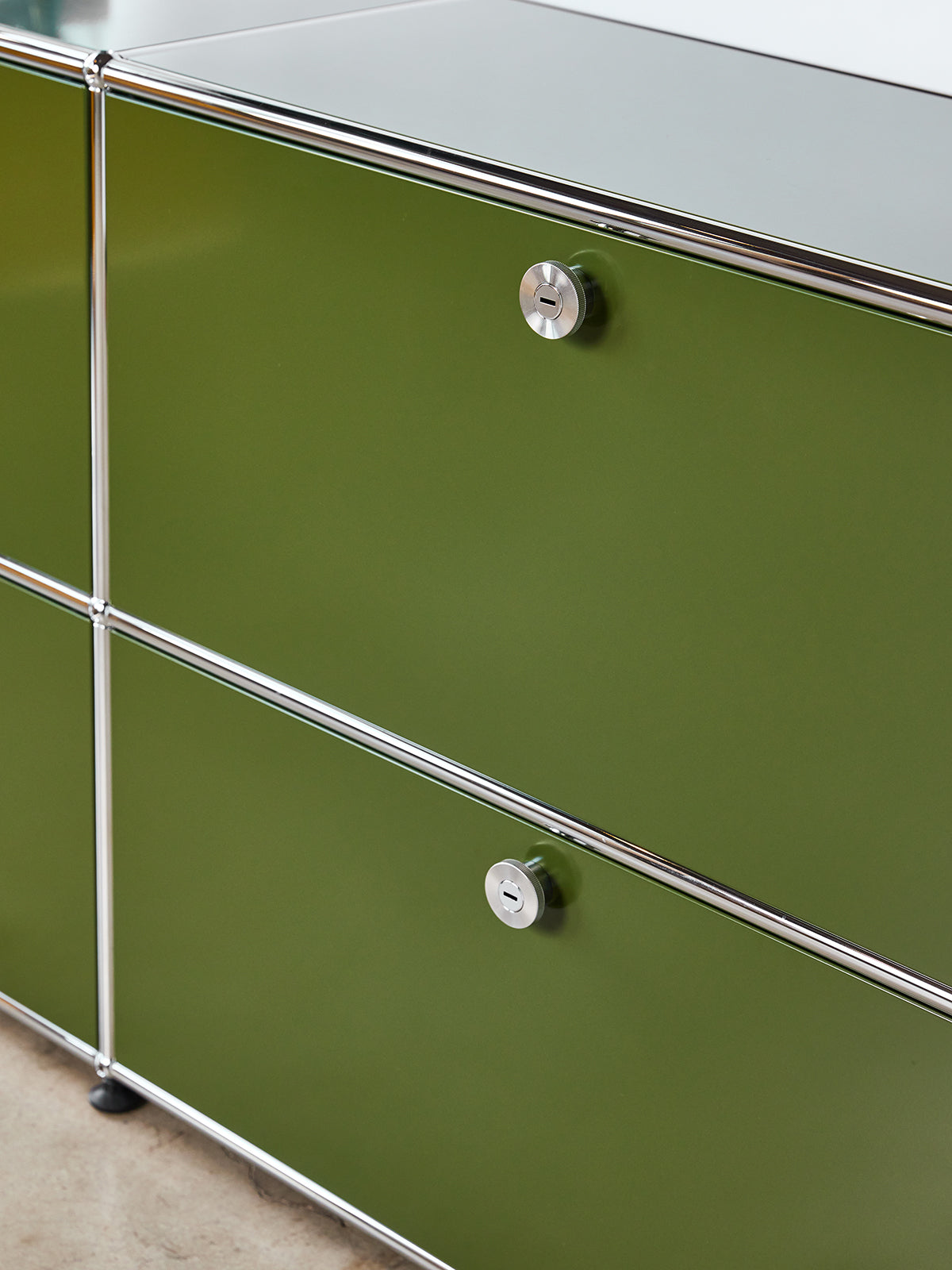 USM Haller Credenza in Olive Green in stock ready to ship at Home FortyFour Toronto Canada