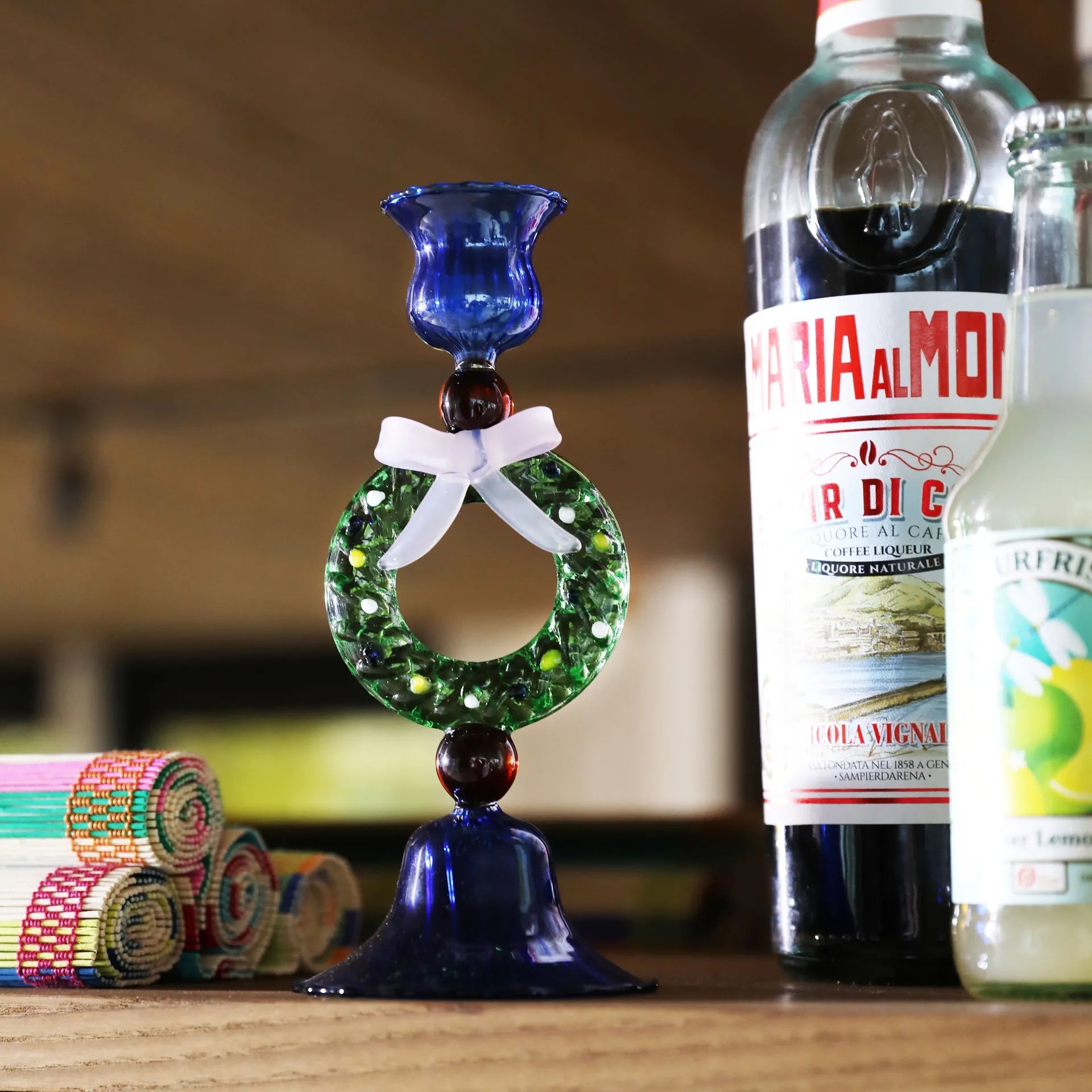 Candle holder merry wreath