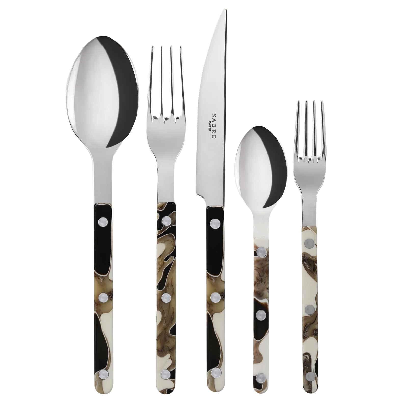 Sabre Paris Bistrot Dune, 5 Pieces Cutlery Set Dune Black