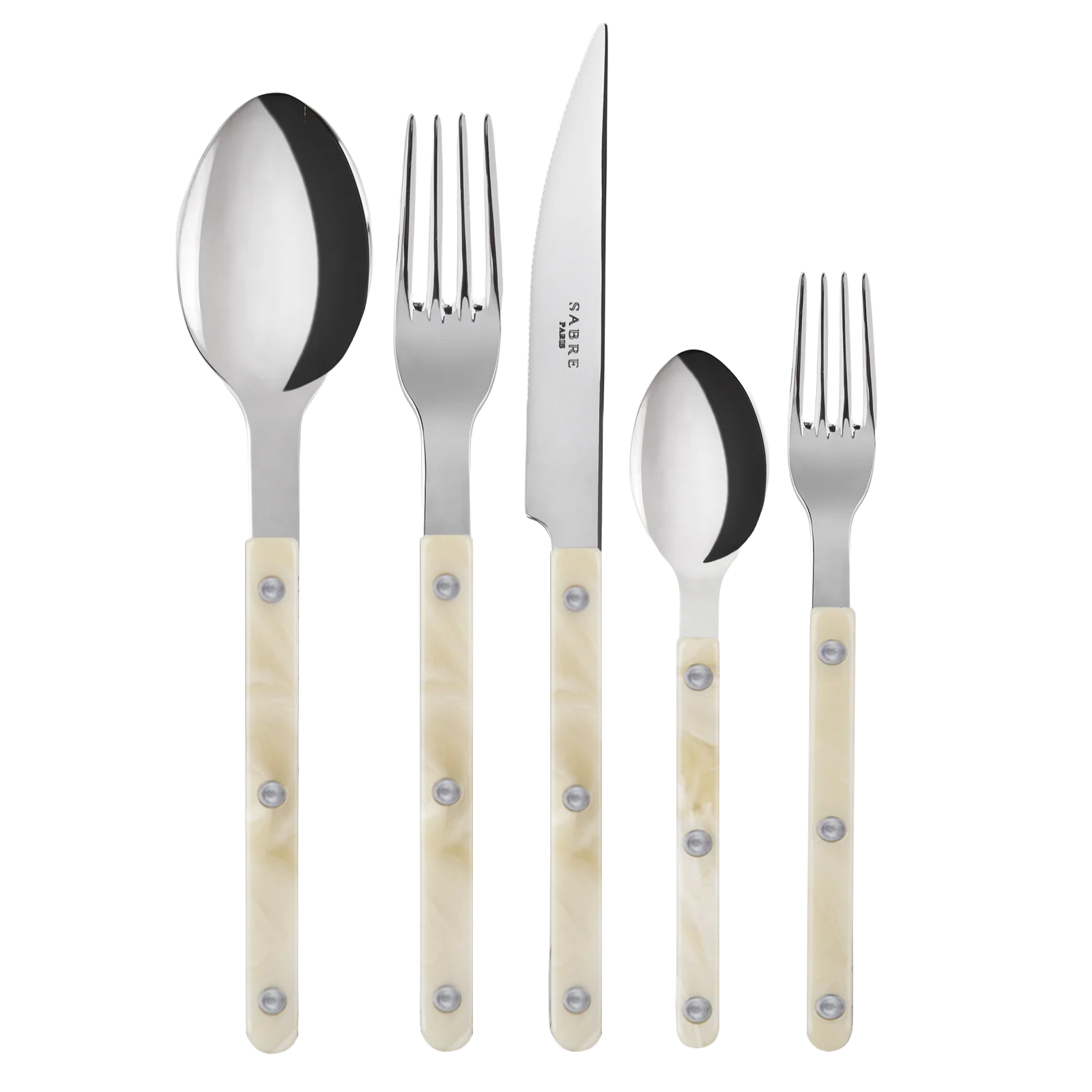 Sabre Paris Bistrot Horn, 5 Pieces Cutlery Set Faux Horn